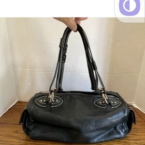 Marc Jacobs black Leather Shoulder Bag with Silver Hardware